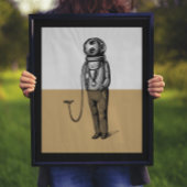 kleurblok voor illustratie van duiker poster