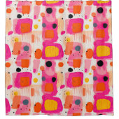 Kleurblokken Abstract Patroon Boheems Douchegordijn (Voorkant)