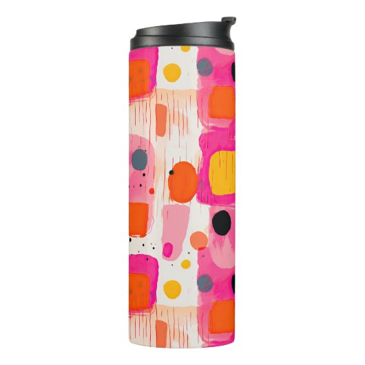 Kleurblokken Abstract patroon Mid Century Modern Thermosbeker (Gedraaid links)