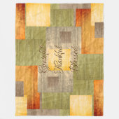 Kleurblokken herfst fleece deken (Voorkant)