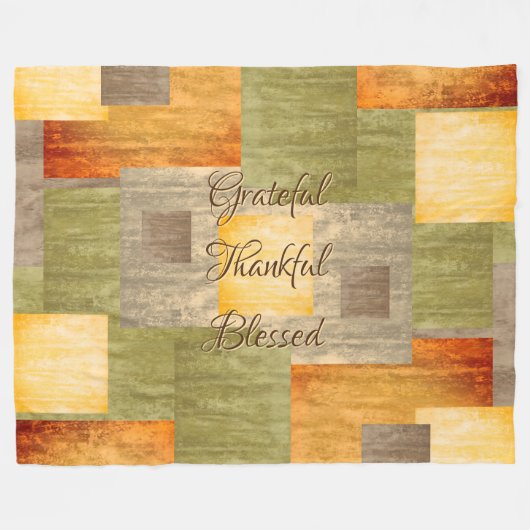 Kleurblokken herfst fleece deken (Voorkant (Horizontaal))