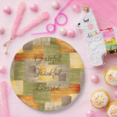 Kleurblokken herfst papieren bordje (Feest)