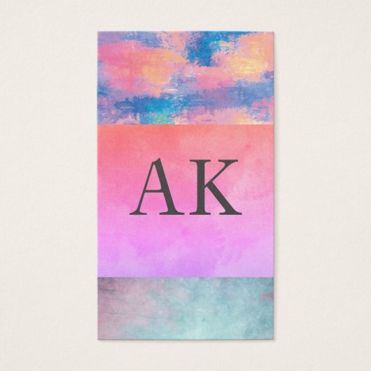 Kleurblokken waterverf visitekaartje (Voorkant)