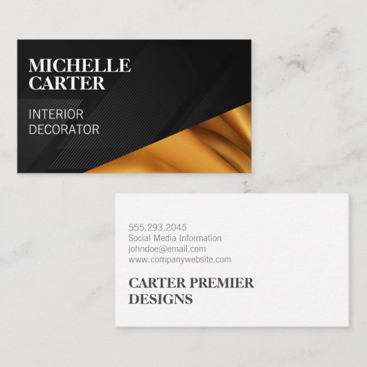 Kleurbloklijnen | goudzijde visitekaartje (Voorkant / Achterkant)