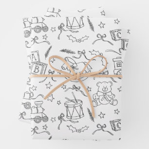 Kleurboek Classic Christmas Speelgoed Land Inpakpapier Vel