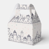 Kleurboek kerstdorp in de sneeuw bedankdoosjes (Voorkant Zijde)