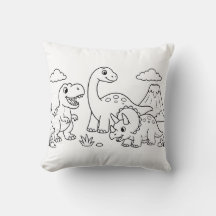 Kleurboek Kussen Dinosaur | Kinderkamer Decoratie