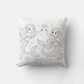 Kleurboek Kussen Zeemeermin | Kinderkamer Decorati