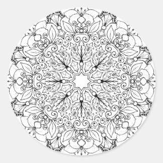Kleurboek Mandala 1-63 Ronde Sticker