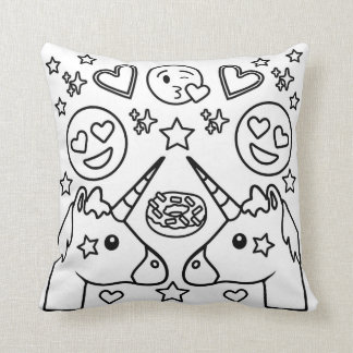 Kleurboek Unicorn Emoji Pillow Kussen
