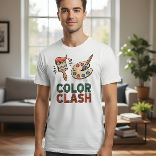 Kleurconflict – Levendig Ontwerp van het Kunstenaa T-shirt