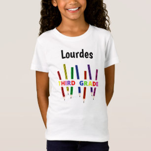 Kleurde Pencils 3rd Grade Girl's T-shirt