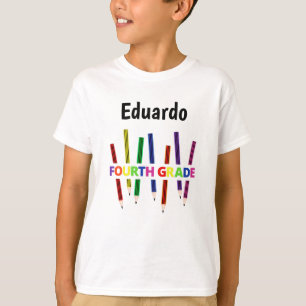 Kleurde Pencils 4th Grade Boy T-Shirt