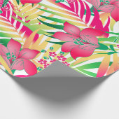 Kleurde tropische bloemen cadeaupapier (Hoek)
