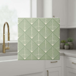 Kleuren aanpassen Art Déco Ventoranje Lijnen Sage Tegeltje