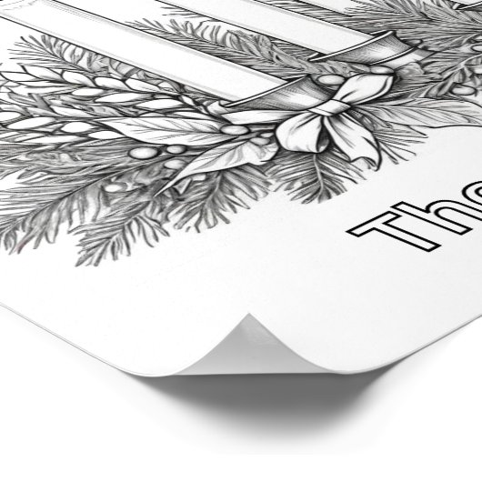 Kleuren Afbeelding Kleur in Advent Krans & Kaarsen Poster (Hoek)