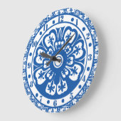 Kleuren blauw en wit met schuifklep grote klok (Hoek)