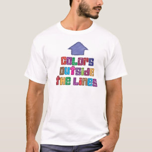 Kleuren buiten het lichtkleurengleurtje t-shirt