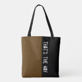 Kleuren DARK BROWN & jouw tekst Draagtas (Achterkant)