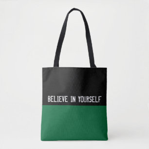 Kleuren DARK GREEN & jouw tekst Tote Bag