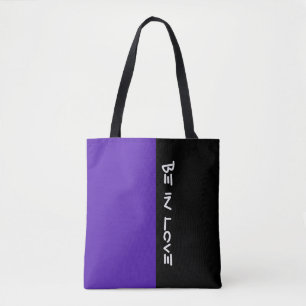 Kleuren DARK VIOLET & jouw tekst Tote Bag