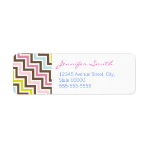 Kleuren Diagonaal zigzag Chevron Patroon Etiket