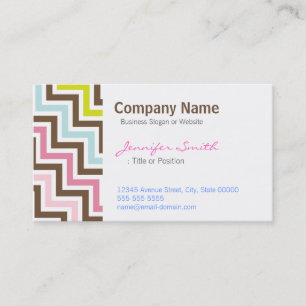 Kleuren Diagonaal zigzag Chevron Patroon Visitekaartje