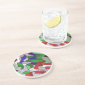 Kleuren doorsnijden zandsteen onderzetter (Zijkant)