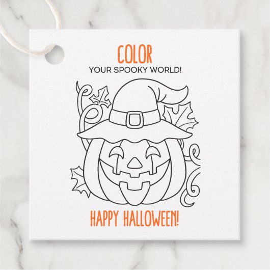 Kleuren Halloween Gift Labels (Voorkant)