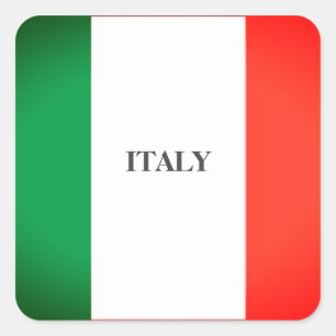 KLEUREN ITALIAANSE VLAG VIERKANTE STICKER
