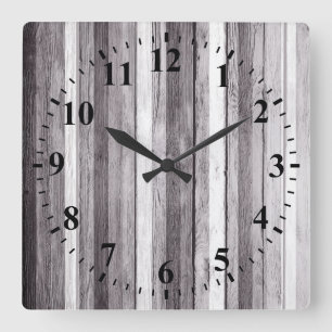 kleuren kijken naar hout #10 vierkante klok