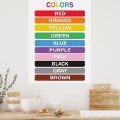 Kleuren Klaslokaal Vroeg Leren Poster (Keuken)