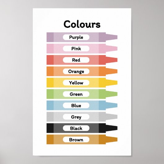 Kleuren leren poster (Voorkant)