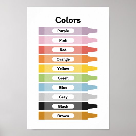 Kleuren leren poster (Voorkant)