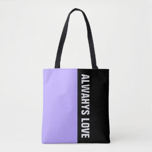 Kleuren LICHTE VIOLET & jouw tekst Tote Bag