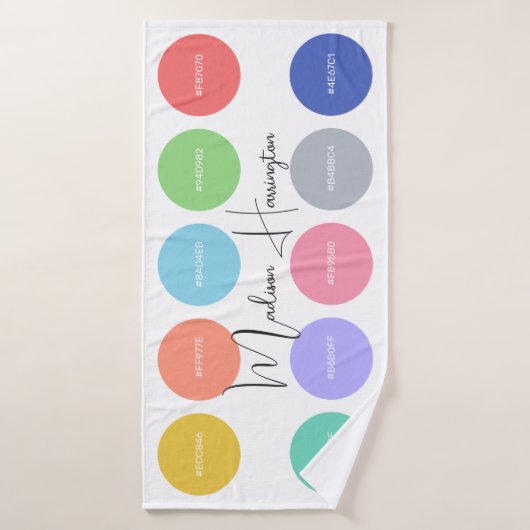 Kleuren met Hex Codes Custom Name Designer Badhanddoek (Badhanddoek)