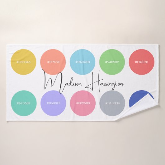 Kleuren met Hex Codes Custom Name Designer Badhanddoek (Badhanddoek)