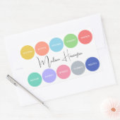 Kleuren met Hex Codes Custom Name Designer Rechthoekige Sticker (Envelop)