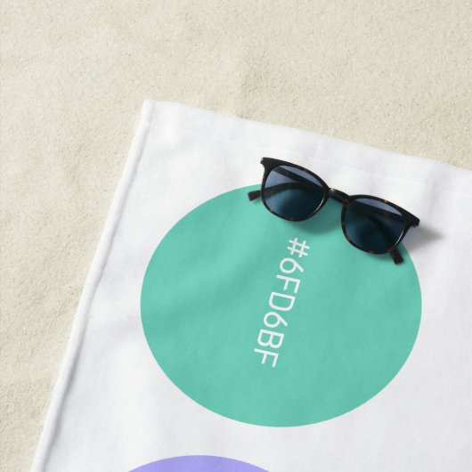 Kleuren met Hex Codes Custom Name Designer Strandlaken (In situ)