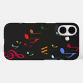 kleuren op zwarte muzieknoten Case-Mate iPhone case (Achterkant (horizontaal))