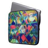 Kleuren patroon laptop sleeve (Voorkant Links)