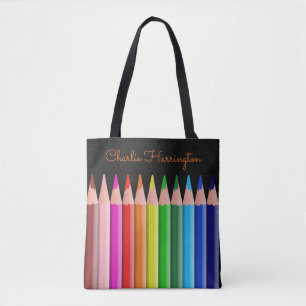 Kleuren Pencils aangepaste naam zakken Draagtas