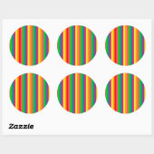 Kleuren regenboogstrips decor ronde sticker (Vel)