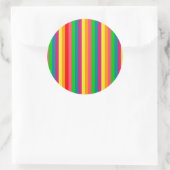 Kleuren regenboogstrips decor ronde sticker (Tas)