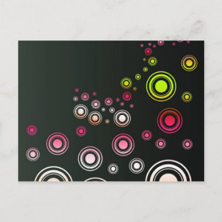 Kleuren rond, muur, vormen rond, kunststijl donker briefkaart