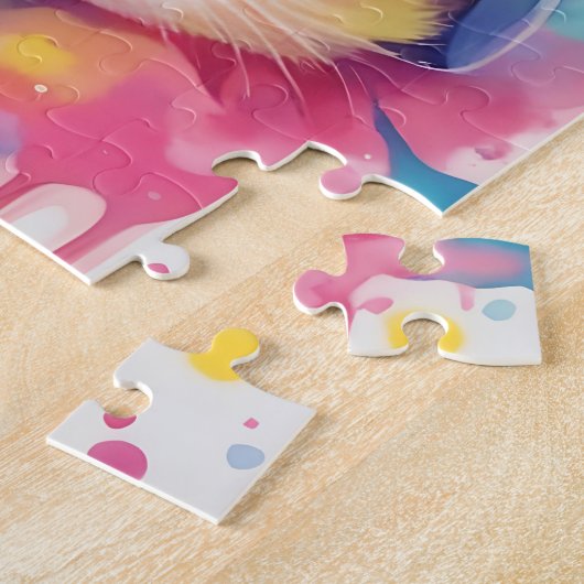 Kleuren Splash Waterverf Cat Legpuzzel (Zijkant)