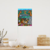 Kleuren van Afrika afdrukken Poster (Keuken)