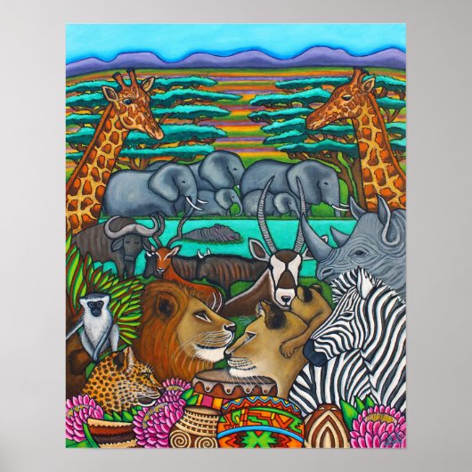 Kleuren van Afrika afdrukken Poster (Voorkant)