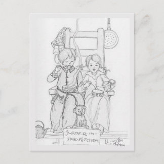 Kleuren van Anne Anderson Kinderen Avondmaal Briefkaart