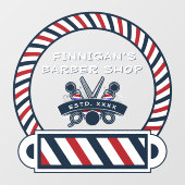 Kleuren van Barber Shop Pole Front aanpassen Raamsticker (Vel)